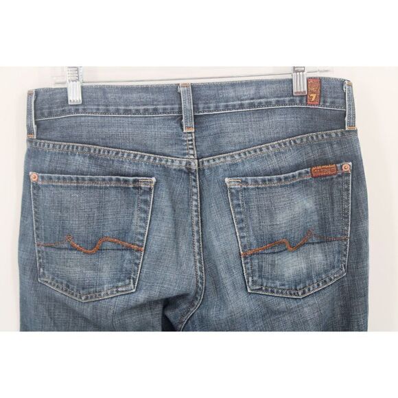 7 For All Mankind Men's RELAXED Jeans Size 31 Button Fly BOOTCUT Med Wash - Picture 3 of 6